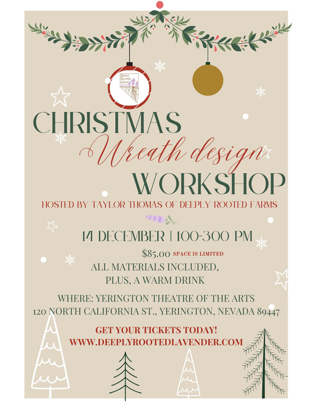 Yerington Location, Christmas Wreath Workshop